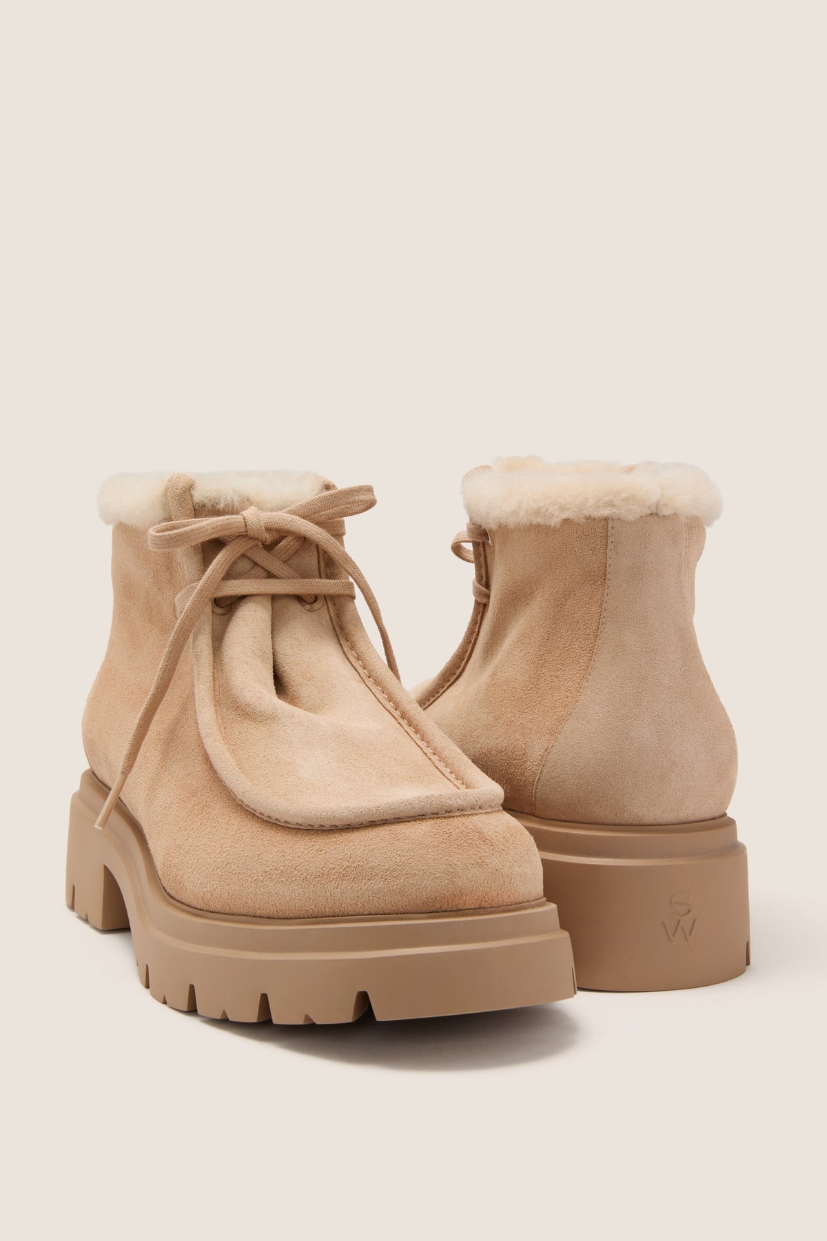 Adobe and Vanilla Hudson Shearling Chukka Boots