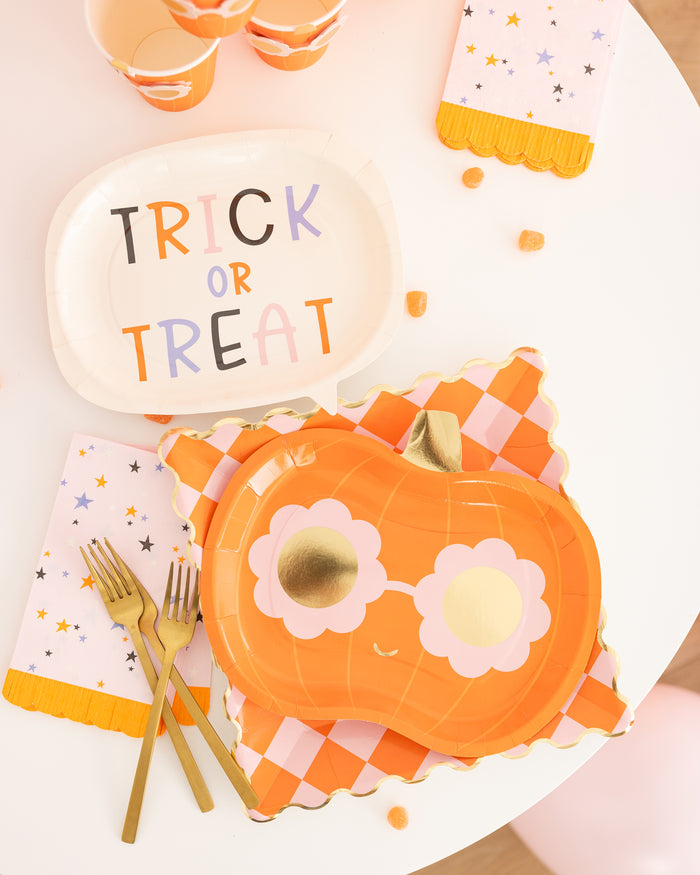 Presale: Pink & Orange Checkered 11" Paper Plate