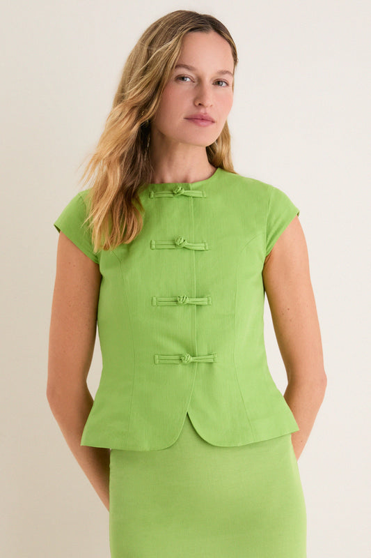 Apple Connie Linen Mix Top