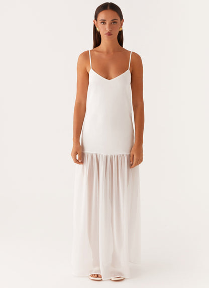Heavenly Linen Maxi Dress - White