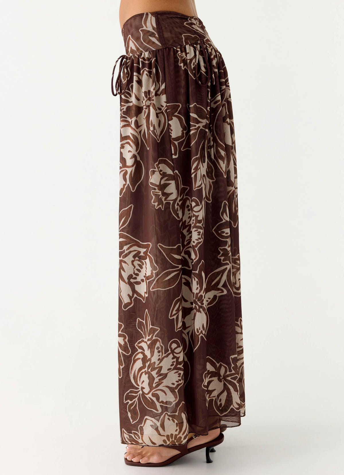 Hot Like Me Maxi Skirt - Espresso Meadow