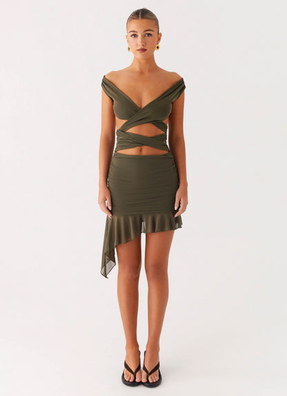 Ivy Whisper Mini Dress - Khaki