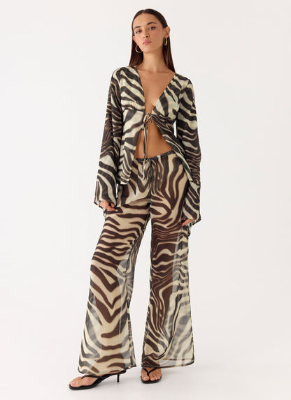 Jadia Flared Pants - Zebra