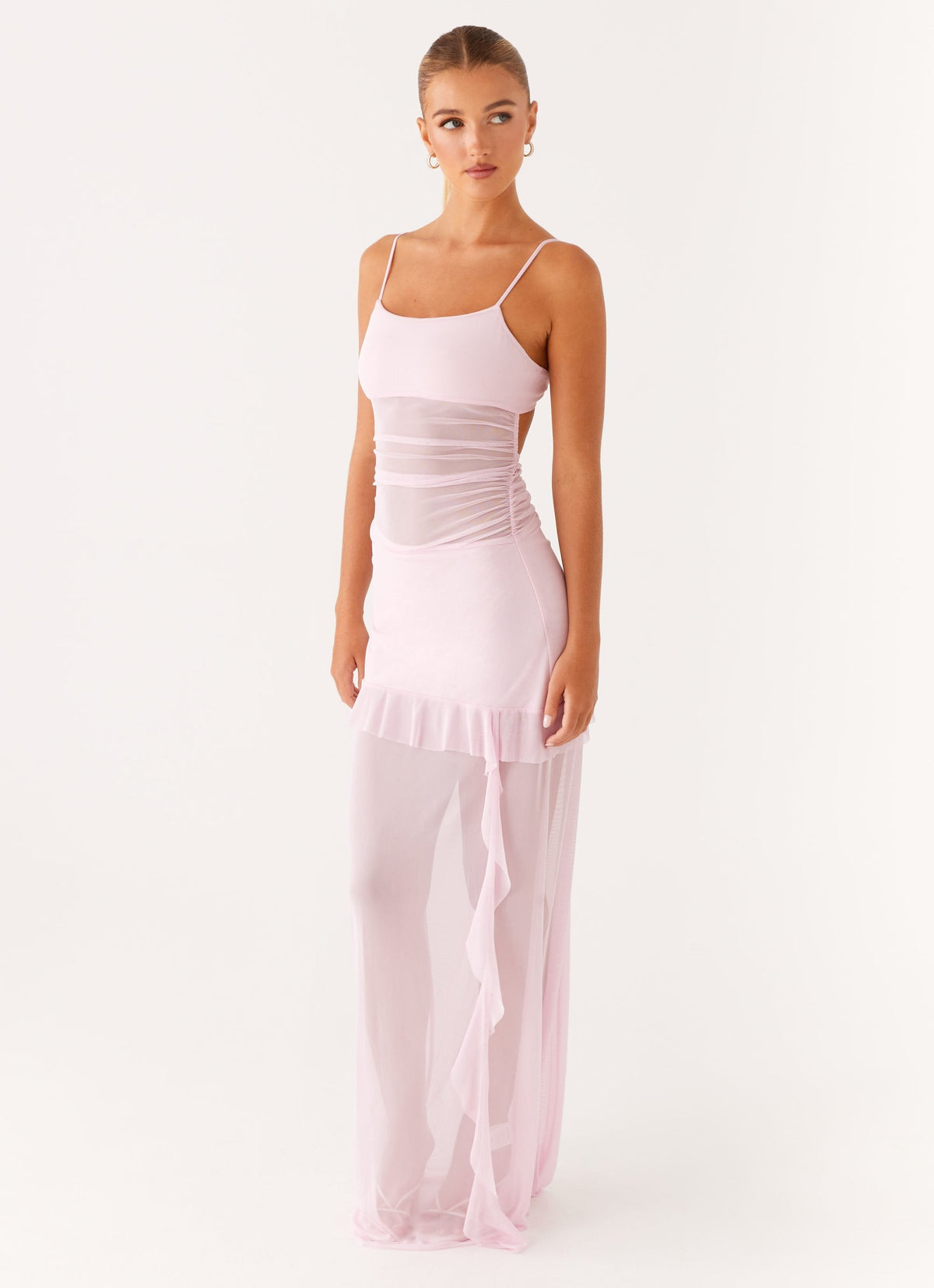 Jenni Ruffle Maxi Dress - Pink