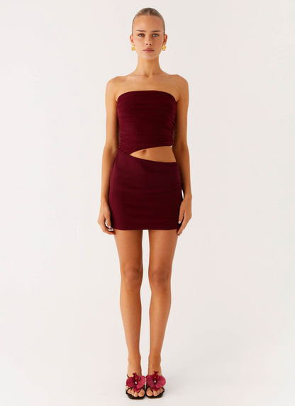 Last Heartbreak Mini Dress - Burgundy