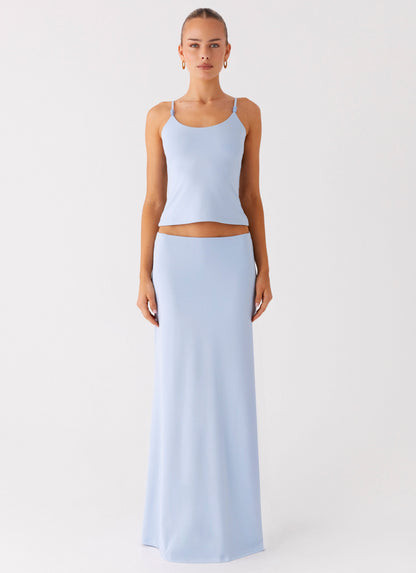 Like A Flower Maxi Skirt - Baby Blue