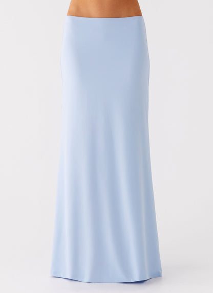 Like A Flower Maxi Skirt - Baby Blue