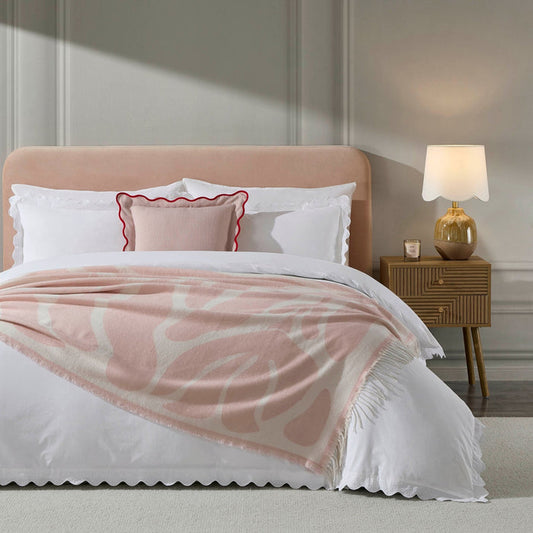Abstract Floral Throw - Pink Sand - DUSK
