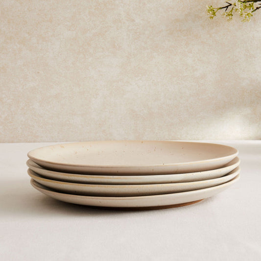 Alfredo Speckled Stoneware Set of 4 Dinner Plates - DUSK