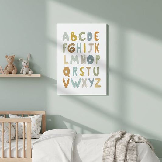 Kid Wall Art Print Alphabet Gender Neutral Canvas, Kids Art Prints, Kids Wall Decor, Nursery Wall Art, Nursery Wall Decor, Kids Bedroom Decor, Kids Bedroom Prints, Kids Bedroom Wall Art, Made in the USA | Pippa + June