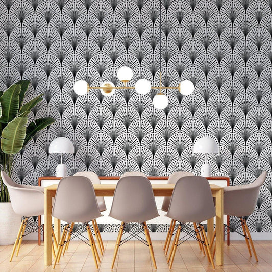 Art Deco Peel and Stick Wallpaper, Vintage Removable Wallpaper, Modern Fabric Wallpaper | Pippa + June