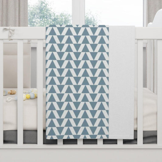 Baby Blanket Pattern Modern Geometric Blue White, Baby Bedding, Modern Nursery Quilt, Nursery Bedding,