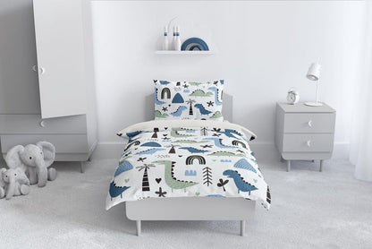 Kids Bedding Set, Nursery Bedding Set Boy Twin, Kids Bedding Dinosaur
