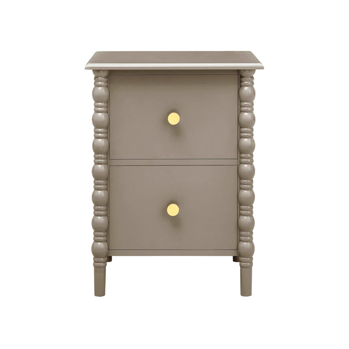 Bonnie 2 Drawer Bedside Table - Taupe - DUSK