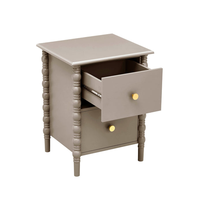 Bonnie 2 Drawer Bedside Table - Taupe - DUSK