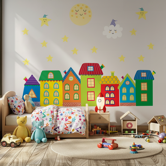 Kids Wall Decals, City Scene Peel and Stick Wall Decals, Removable Wall Decals, Nursery Wall Decals, Kids Room Decor, Nursery Decor, Wall Stickers For Kids Room, Playroom Decor, Baby Room Decor, Toddler Room Decor, Children's Wall Decals, Vinyl Wall Decals, Made in Canada | Pippa + June