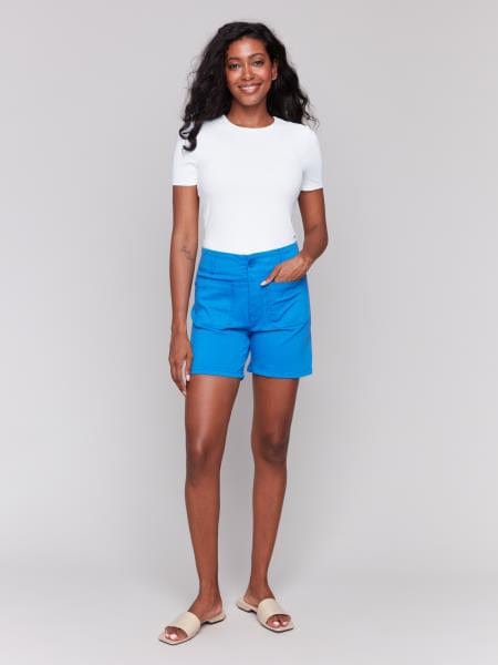 Coastal Blue Shorts with Patch Pockets Charlie B Shorts