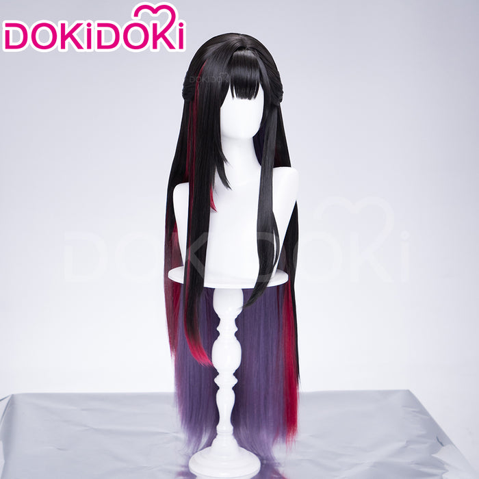 DokiDoki Game Honkai: Star Rail Cosplay Hysilens Wig Long Black Purple Red Gradient Hair / Hair Accessory / Ear Clips Helektra