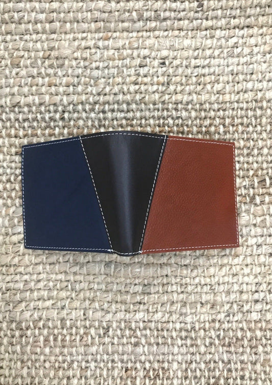Enzo Men's Leather Wallet Soruka Bag Black n Brown w Black