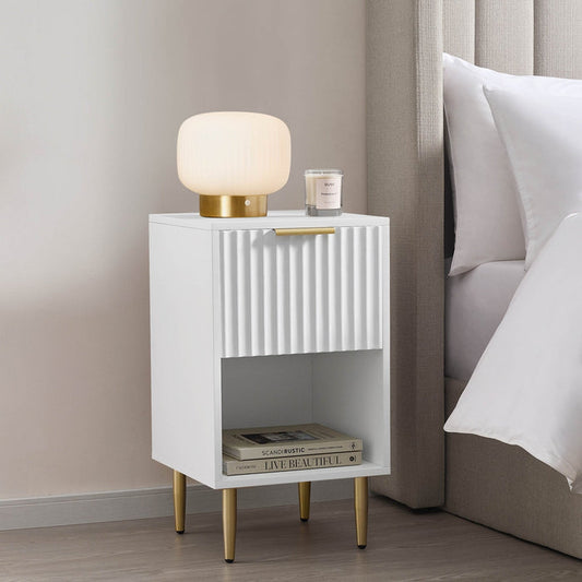 Evie 1 Drawer Nightstand - Warm White - DUSK