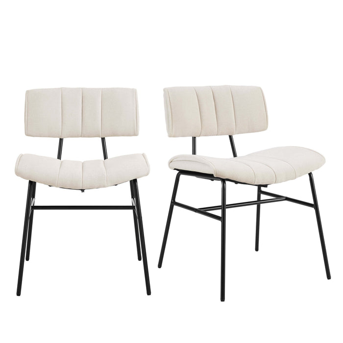 Fearne Set of 2 Dining Chairs - Ivory Chenille - DUSK