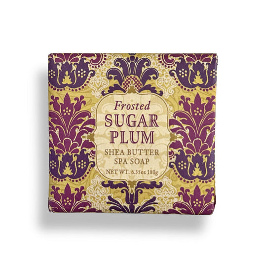 Frosted Sugar Plum 6 oz Wrapped Soap Greenwich Trading Company Bar Soap