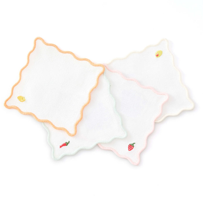 Food Embroidered Pack of 4 Coasters - Multi - DUSK