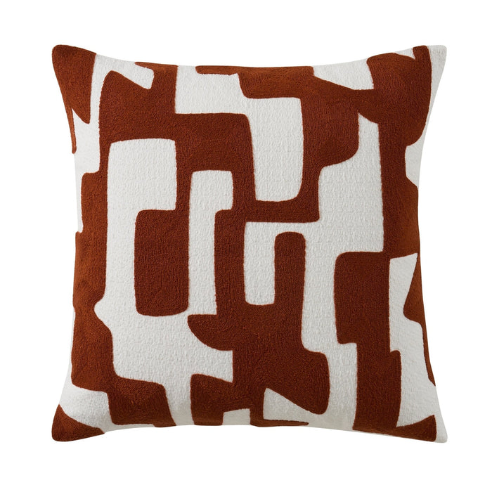 Geometric Jacquard Sofa Cushion Cover - Burnt Orange - DUSK