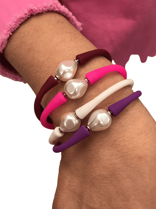 Gigi Silicone and Baroque Pearl Bracelet CANVAS Bracelet