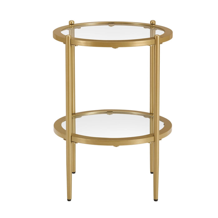 Glass Round Side Table - Gold - DUSK