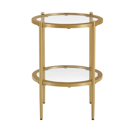 Glass Round Side Table - Gold - DUSK
