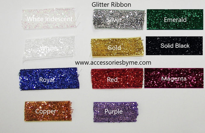 Glitter Black White Silver Cheer Bow
