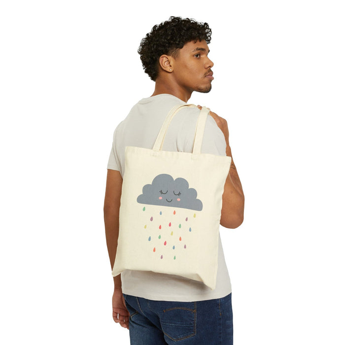 Kids Cotton Canvas Tote Bags Happy Cloud, Gender Neutral, Kids School Bag, Kids Tote Bag, Kids Toddler Tote Bags, Kids Cotton Bags, Kids Reusable Bags, Kids Shopper Bags, Kids Gifts, Made in USA | Pippa + June
