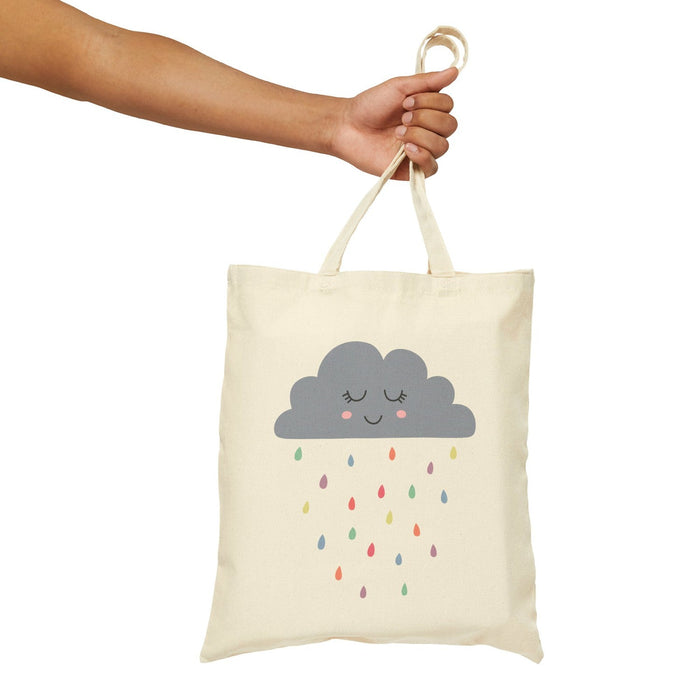 Kids Cotton Canvas Tote Bags Happy Cloud, Gender Neutral, Kids School Bag, Kids Tote Bag, Kids Toddler Tote Bags, Kids Cotton Bags, Kids Reusable Bags, Kids Shopper Bags, Kids Gifts, Made in USA | Pippa + June