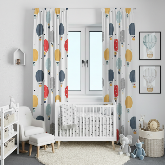 Kids Blackout Curtain Panels Hot Air Balloons Animals, Kids Bedroom Window Curtains, Kids Window Panels, Kids Window Coverings, Kids Bedroom Curtains, Baby Nursery Curtains, Made in the USA | Pippa + June