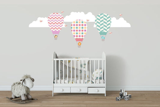 Girls Wall Decals Hot Air Balloons, Wall Stickers, Nursery Decor | Pippa + June