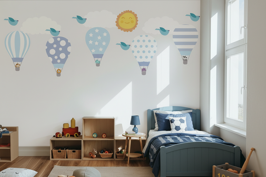 Boys Wall Decals Hot Air Balloons, Wall Murals, Boys Wall Stickers, Boys Nursery Decor & Accessories, Boys Bedroom Wall Decor, Boys Modern Decor, Made in the Canada | Pippa + June