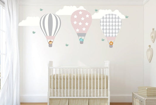 Wall Decals for Kids Hot Air Balloons, Wall Decals for Bedroom, Wall Stickers for Kids, Pippa + June