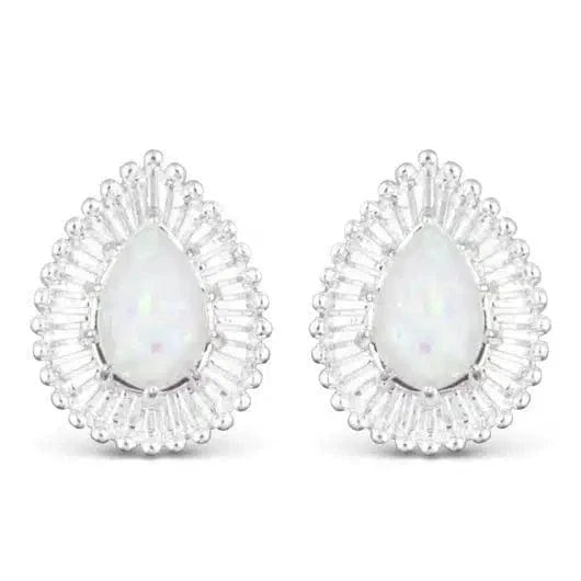 Ice Blu Teardrop with Stud Earrings - Silver Amanda Blu