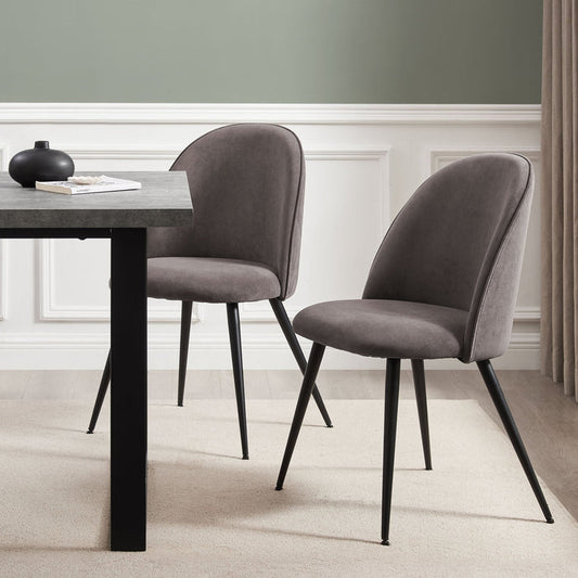Iris Set of 2 Dining Chairs - Taupe - DUSK