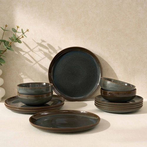 Juniper 12 Piece Dinner Set - Grey/Blue - DUSK