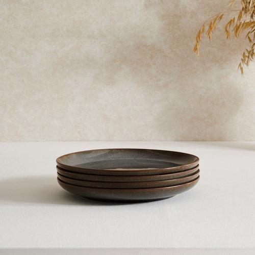 Juniper Reactive Glaze Set of 4 Side Plates - Grey/Blue - DUSK