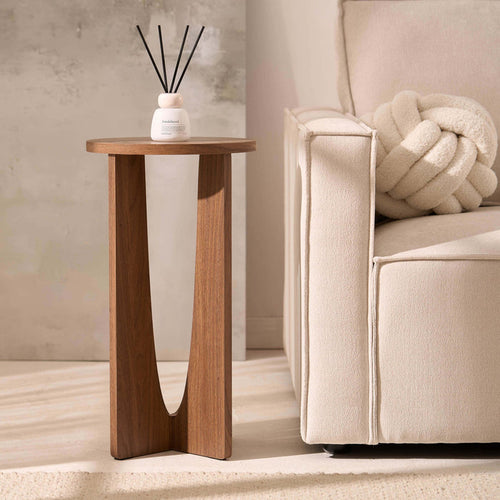 Lana Round Side Table - Medium Wood - DUSK