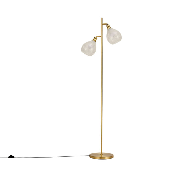 Layla Glass Shade Floor Lamp - Gold - DUSK