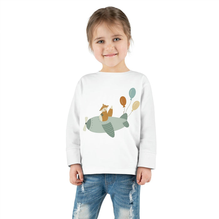 Kids Long Sleeve Cotton Tee Fox Airplane Balloons, Toddler Tops, Kids Tees, Kids Tops, Kids Clothing, Made in the USA