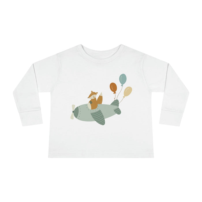 Kids Long Sleeve Cotton Tee Fox Airplane Balloons, Toddler Tops, Kids Tees, Kids Tops, Kids Clothing, Made in the USA