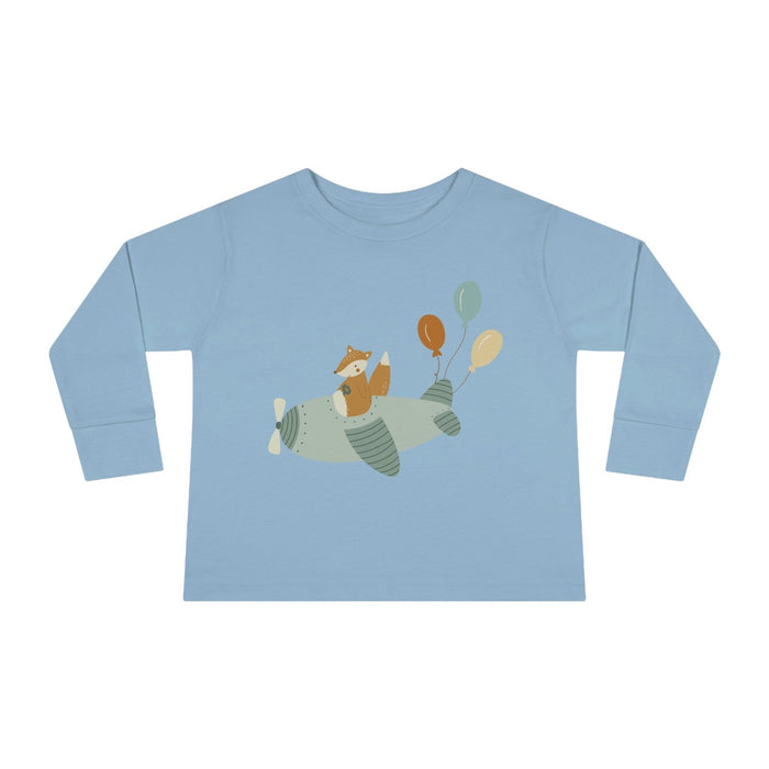 Kids Long Sleeve Cotton Tee Fox Airplane Balloons, Toddler Tops, Kids Tees, Kids Tops, Kids Clothing, Made in the USA
