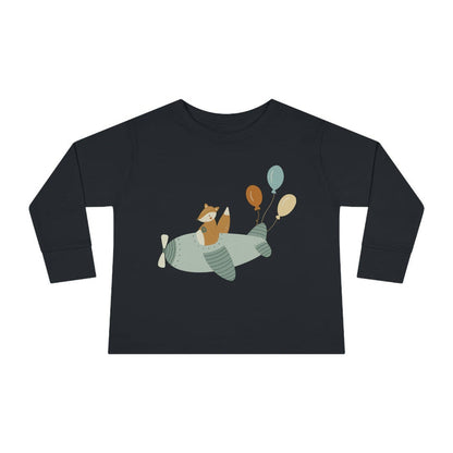 Kids Long Sleeve Cotton Tee Fox Airplane Balloons, Toddler Tops, Kids Tees, Kids Tops, Kids Clothing, Made in the USA