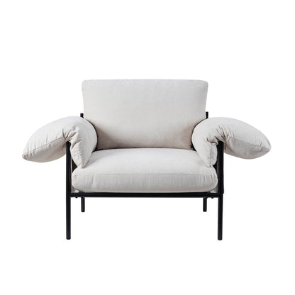 Maeve Slouched Accent Chair - Chenille Ivory - DUSK