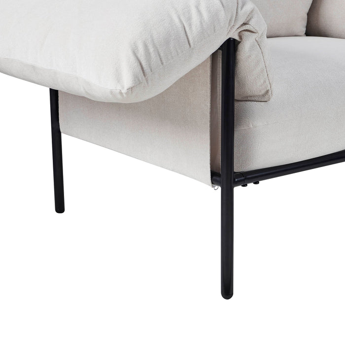 Maeve Slouched Accent Chair - Chenille Ivory - DUSK